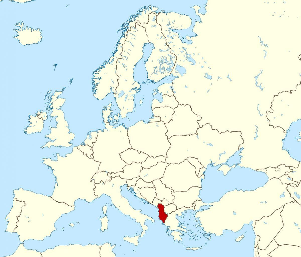 map of Albania location on world