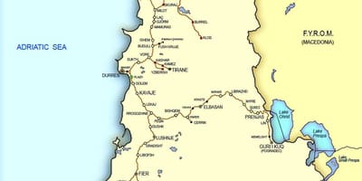 Map of Albania train